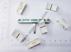 Beyaz Mixer Başlığı , Slim İnce Başlar İçin , Siyah Çizgili , Kabartmalı , Sürgülü Pot Düğmesi , Pot Şapkası Kaliteli , 2.4cm x 1.1cm