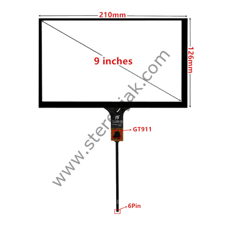 9  INCH   6 PİN    ( 210MM  X  126 MM  )   STC-911-22     OTO TEYP  DOKUNMATİK