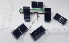 Siyah Mixer Başlığı , Slim İnce Başlar İçin , Beyaz Çizgili , Sürgülü Pot Düğmesi , Pot Şapkası Kaliteli , 2.4cm x 1.1cm