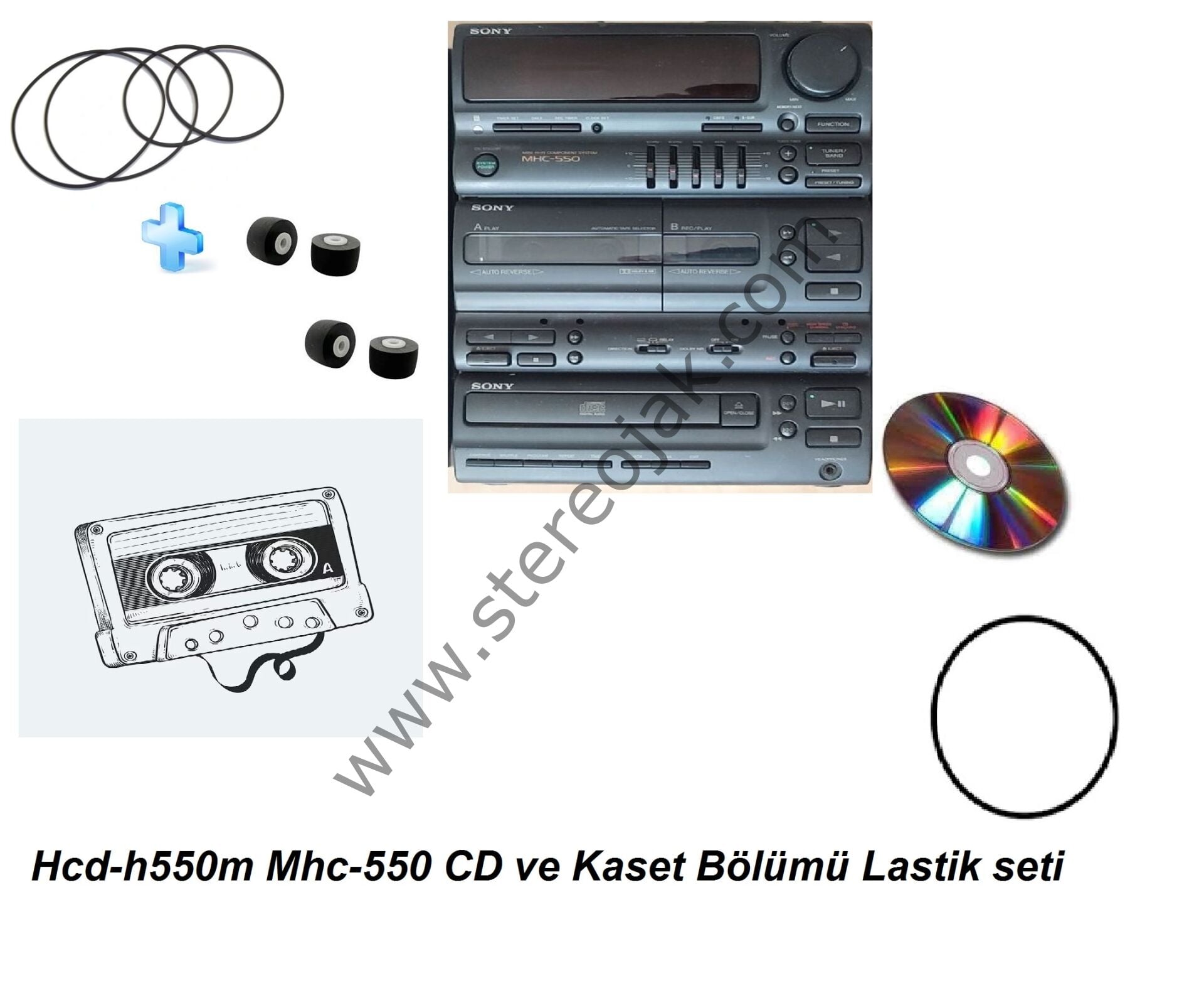 Hcd-h550m Mhc-550   CD ve Kaset Bölümü Lastik seti