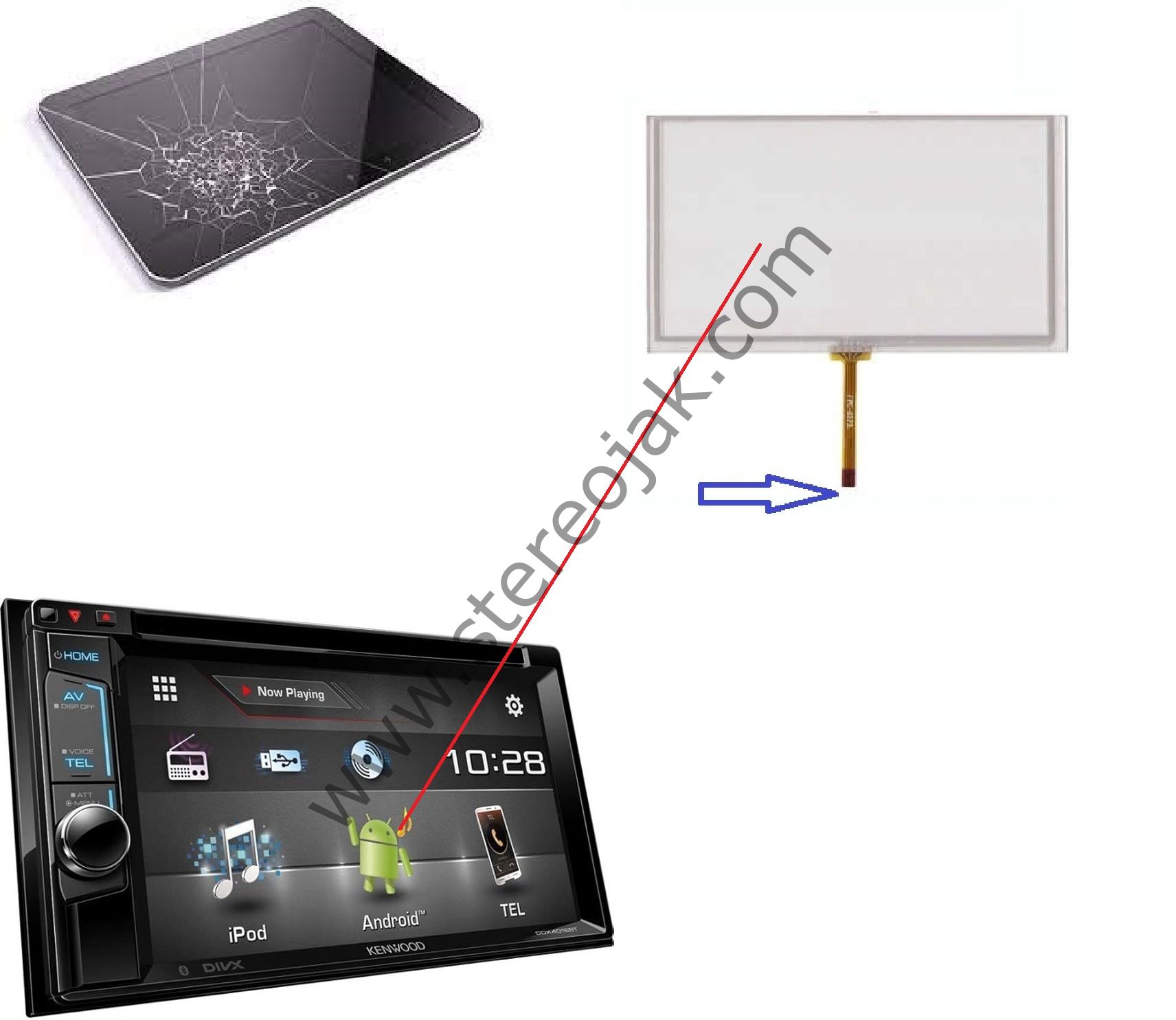 Kenwood  Dokunmatik   DDX4016BT | In-car Multimedia | Bluetooth