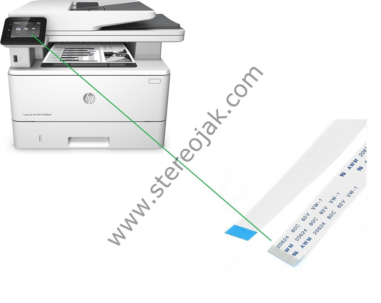 HP LaserJet Pro MFP M426fdw   M427      LCD PANEL KABLOSU   ( 22 Lİ   KABLO -    EKRAN KABLOSU )     ( hf E248682 RU AWM 2896 80C 30V VW-1  -F- )