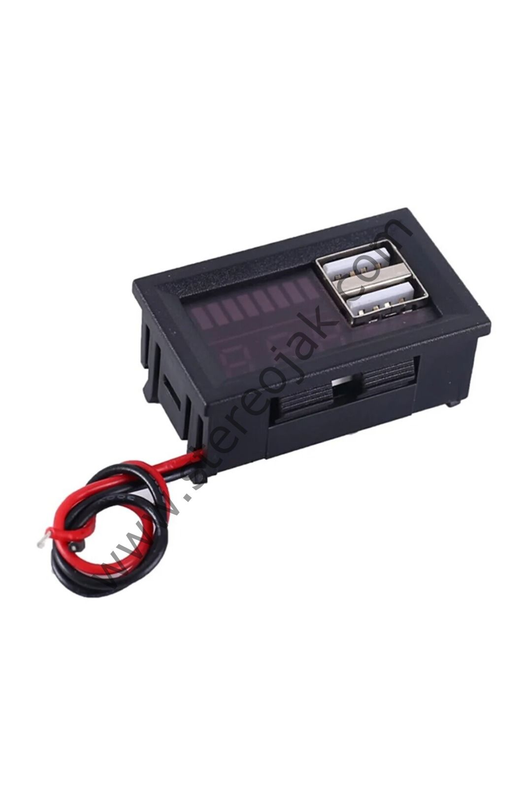 12V Dijital Volt Amper Metre , Çift Usb Çıkışlı , Akü - Pil Göstergeli