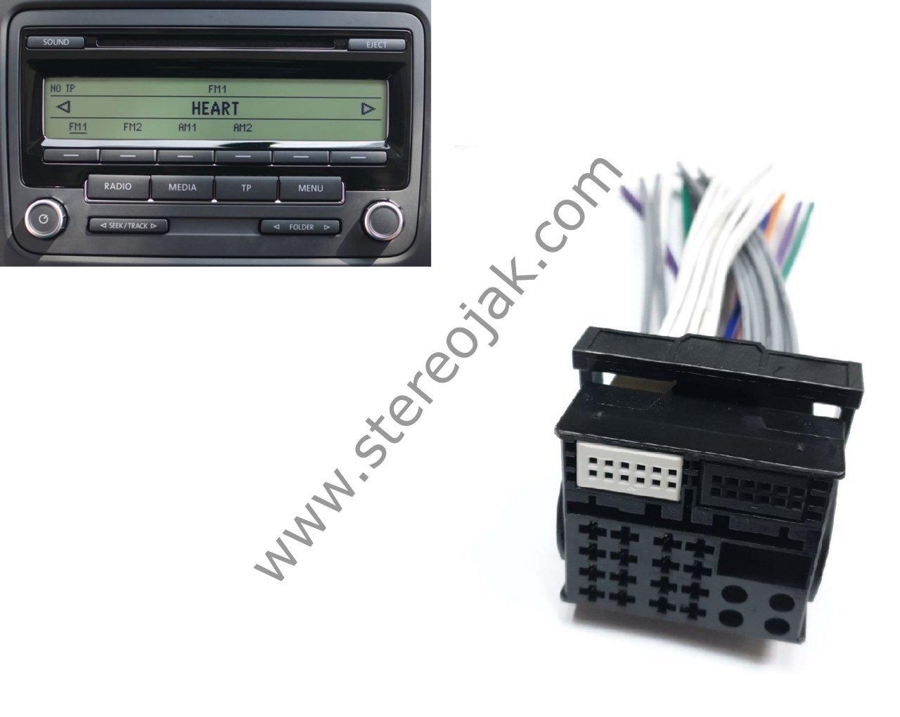 RCD 310 radyo-CD-MP3 çalar   VW-1K0 035 186 AA   BP-7 647 201 360  (  FD 4210 )    Volkswagen teyp arka soketi   Passat oem teyp arka soketi