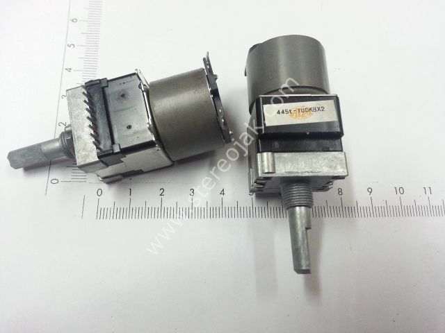 ALPS  JAPAN   MOTORLU POTANS 100KBX2   STEREO MOTORLU POTANS        ALPS  445T  SERİSİ , ORJINAL