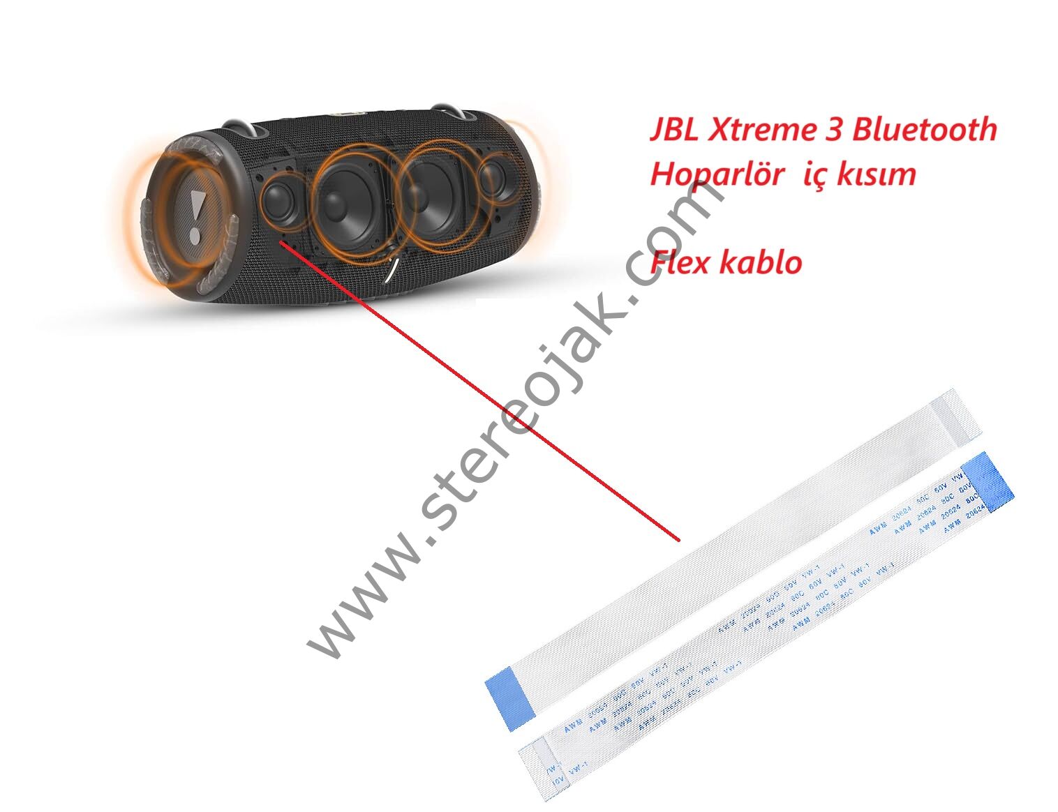 JBL Xtreme 3 Bluetooth Hoparlör  iç kısım    Flex kablo
