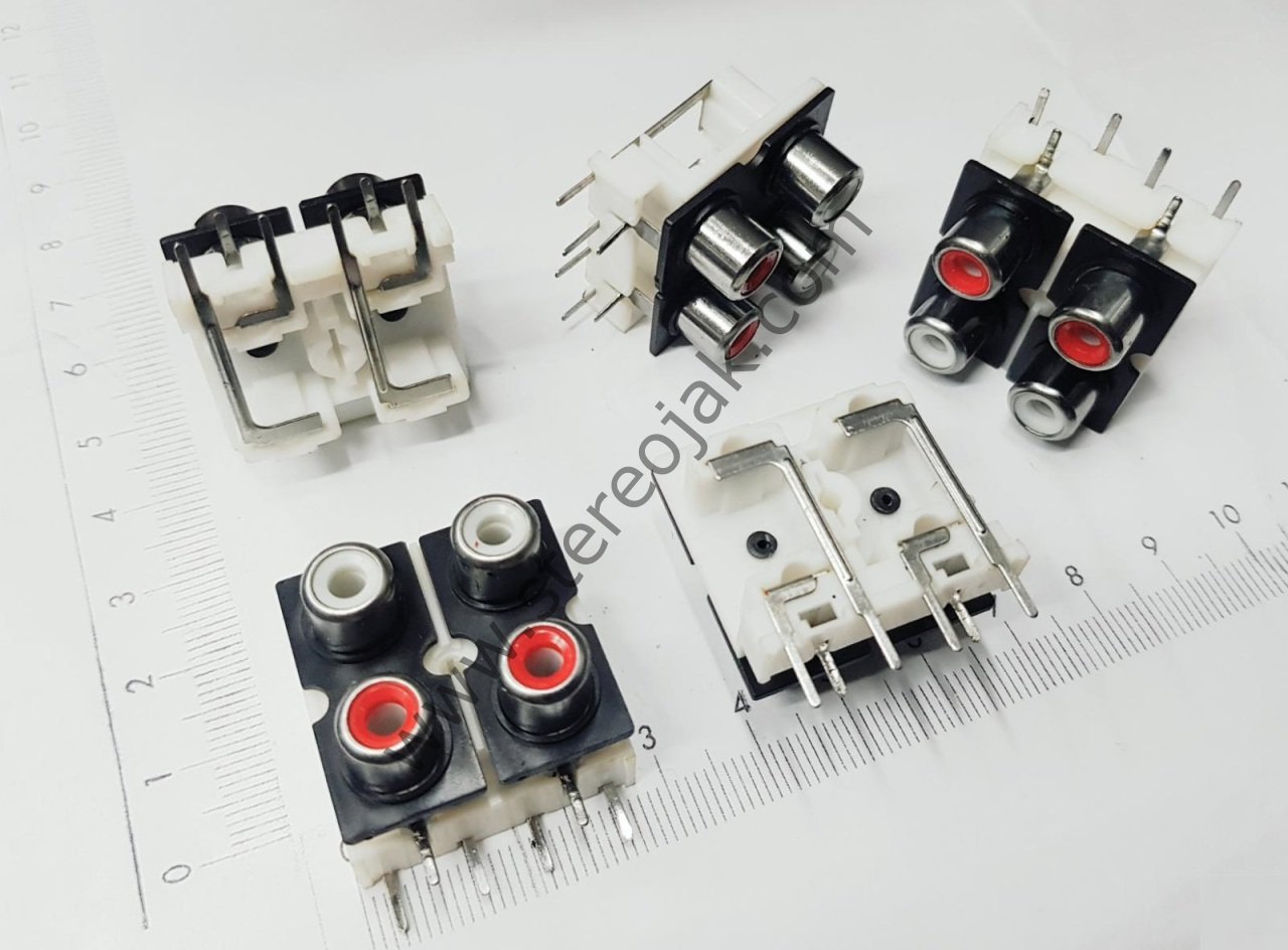 4'lü Rca Şase , 2 Kırmızı 2 Beyaz , 6 Pin Rca Yuva