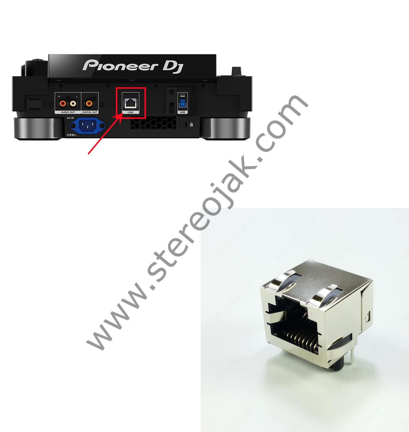 RJ45 soket LAN konnektörü  CDJ-2000NXS2 CDJ-3000 CDJ-900NXS DJM-900NXS DJM-900NXS2 DJM-900SRT DJM-V10  uyumlu